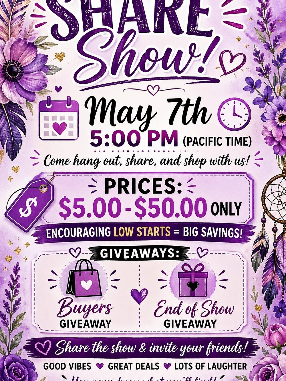 1-20 Unlisted Numbers, Purse Sjare Show- $3.00 To $50.00 Only